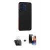 MARSİLYAN™- Redmi 13C Kılıf Eksen Işık - Siyah 3D Antistatik Mat Seramik Nano Ekran Koruyucu + Kamera Lens Koruma Cam - SF