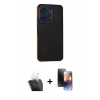 MARSİLYAN™- Redmi 13C Kılıf Eksen Işık - Siyah 3D Antistatik Mat Seramik Nano Ekran Koruyucu + Kamera Lens Koruma Cam - SF