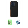 MARSİLYAN™- Redmi 13C Kılıf Eksen Işık - Siyah 3D Antistatik Seramik Nano Ekran Koruyucu + Raze Metal Kamera Lens - GS