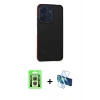 MARSİLYAN™- Redmi 13C Kılıf Eksen Işık - Siyah 3D Antistatik Seramik Nano Ekran Koruyucu + Raze Metal Kamera Lens - GS