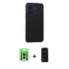 MARSİLYAN™- Redmi 13C Kılıf Eksen Işık - Siyah 6D Antistatik Mat Seramik Hayalet Nano Ekran Koruyucu + Raze Metal Kamera Lens - SH