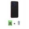 MARSİLYAN™- Redmi 13C Kılıf Eksen Işık - Siyah Joko Magic 5D Cam + Raze Metal Kamera Lens - SH