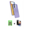 MARSİLYAN™- Redmi 13C Kılıf İz Işık Koleksiyonu - Siyah 3D Antistatik Mat Seramik Nano Ekran Koruyucu + Raze Metal Kamera Lens - GS