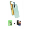 MARSİLYAN™- Redmi 13C Kılıf İz Işık Koleksiyonu - Siyah 3D Antistatik Mat Seramik Nano Ekran Koruyucu + Raze Metal Kamera Lens - GS
