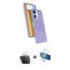 MARSİLYAN™- Redmi 13C Kılıf İz Işık Koleksiyonu - Siyah 3D Antistatik Seramik Nano Ekran Koruyucu + Kamera Lens Koruma Cam - SF
