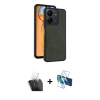 MARSİLYAN™- Redmi 13C Kılıf Kıvılcım Işık Serisi - Siyah 3D Antistatik Cam Ekran Koruyucu + Kamera Lens Koruma Cam - SF