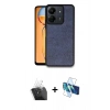 MARSİLYAN™- Redmi 13C Kılıf Kıvılcım Işık Serisi - Siyah 3D Antistatik Cam Ekran Koruyucu + Kamera Lens Koruma Cam - SF