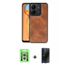MARSİLYAN™- Redmi 13C Kılıf Kıvılcım Işık Serisi - Siyah 3D Antistatik Hayalet Cam Ekran Koruyucu + Raze Metal Kamera Lens - GS