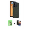 MARSİLYAN™- Redmi 13C Kılıf Kıvılcım Işık Serisi - Siyah 3D Antistatik Mat Seramik Nano Ekran Koruyucu + Raze Metal Kamera Lens - GS