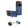 MARSİLYAN™- Redmi 13C Kılıf Kıvılcım Modern Serisi - Siyah 3D Antistatik Cam Ekran Koruyucu + Kamera Lens Koruma Cam - SF