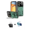 MARSİLYAN™- Redmi 13C Kılıf Kıvılcım Modern Serisi - Siyah 3D Antistatik Cam Ekran Koruyucu + Kamera Lens Koruma Cam - SF