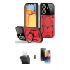 MARSİLYAN™- Redmi 13C Kılıf Kıvılcım Modern Serisi - Siyah 3D Antistatik Mat Seramik Nano Ekran Koruyucu + Kamera Lens Koruma Cam - SF