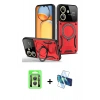MARSİLYAN™- Redmi 13C Kılıf Kıvılcım Modern Serisi - Siyah 3D Antistatik Seramik Nano Ekran Koruyucu + Raze Metal Kamera Lens - GS