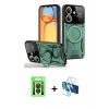 MARSİLYAN™- Redmi 13C Kılıf Kıvılcım Modern Serisi - Siyah 3D Antistatik Seramik Nano Ekran Koruyucu + Raze Metal Kamera Lens - SH