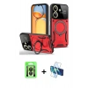 MARSİLYAN™- Redmi 13C Kılıf Kıvılcım Modern Serisi - Siyah 3D Antistatik Seramik Nano Ekran Koruyucu + Raze Metal Kamera Lens - SH