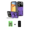 MARSİLYAN™- Redmi 13C Kılıf Kıvılcım Modern Serisi - Siyah 6D Antistatik Mat Seramik Hayalet Nano Ekran Koruyucu + Raze Metal Kamera Lens - GS
