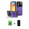 MARSİLYAN™- Redmi 13C Kılıf Kıvılcım Modern Serisi - Siyah 6D Antistatik Mat Seramik Hayalet Nano Ekran Koruyucu + Raze Metal Kamera Lens - SH