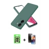 MARSİLYAN™- Redmi 13C Kılıf Kozmos Yansıma Özel Seri - Siyah 3D Antistatik Mat Seramik Nano Ekran Koruyucu + Raze Metal Kamera Lens - SH