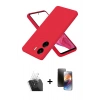 MARSİLYAN™- Redmi 13C Kılıf Kozmos Yansıma Özel Seri - Siyah 3D Antistatik Mat Seramik Nano Ekran Koruyucu + Kamera Lens Koruma Cam - SF