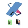 MARSİLYAN™- Redmi 13C Kılıf Kozmos Yansıma Özel Seri - Siyah 3D Antistatik Mat Seramik Nano Ekran Koruyucu + Raze Metal Kamera Lens - SH