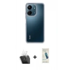 MARSİLYAN™- Redmi 13C Kılıf Nova Işık Serisi - Şeffaf Pasifik Cam Ekran Koruyucu + Kamera Lens Koruma Cam - SF