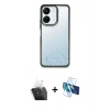 MARSİLYAN™- Redmi 13C Kılıf Nova Işık Serisi - Siyah 3D Antistatik Cam Ekran Koruyucu + Kamera Lens Koruma Cam - SF