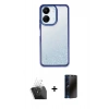 MARSİLYAN™- Redmi 13C Kılıf Nova Işık Serisi - Siyah 3D Antistatik Hayalet Cam Ekran Koruyucu + Kamera Lens Koruma Cam - SF