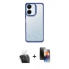 MARSİLYAN™- Redmi 13C Kılıf Nova Işık Serisi - Siyah 3D Antistatik Mat Seramik Nano Ekran Koruyucu + Kamera Lens Koruma Cam - SF