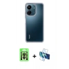 MARSİLYAN™- Redmi 13C Kılıf Nova Işık Serisi - Siyah 3D Antistatik Seramik Nano Ekran Koruyucu + Raze Metal Kamera Lens - SH