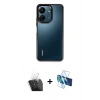 MARSİLYAN™- Redmi 13C Kılıf Nova Işık Serisi - Siyah 3D Antistatik Seramik Nano Ekran Koruyucu + Kamera Lens Koruma Cam - SF