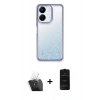 MARSİLYAN™- Redmi 13C Kılıf Nova Işık Serisi - Siyah 6D Antistatik Mat Seramik Hayalet Nano Ekran Koruyucu + Kamera Lens Koruma Cam - SF