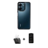 MARSİLYAN™- Redmi 13C Kılıf Nova Işık Serisi - Siyah 6D Antistatik Mat Seramik Hayalet Nano Ekran Koruyucu + Kamera Lens Koruma Cam - SF