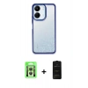 MARSİLYAN™- Redmi 13C Kılıf Nova Işık Serisi - Siyah 6D Antistatik Mat Seramik Hayalet Nano Ekran Koruyucu + Raze Metal Kamera Lens - GS