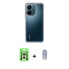 MARSİLYAN™- Redmi 13C Kılıf Nova Işık Serisi - Siyah Joko Magic 5D Cam + Raze Metal Kamera Lens - GS