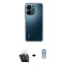 MARSİLYAN™- Redmi 13C Kılıf Nova Işık Serisi - Siyah Joko Magic 5D Cam + Kamera Lens Koruma Cam - SF