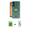 MARSİLYAN™- Redmi 13C Kılıf Nova Yansıma Prime - Şeffaf Pasifik Cam Ekran Koruyucu + Raze Metal Kamera Lens - SH