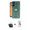 MARSİLYAN™- Redmi 13C Kılıf Nova Yansıma Prime - Şeffaf Pasifik Cam Ekran Koruyucu + Kamera Lens Koruma Cam - SF