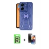 MARSİLYAN™- Redmi 13C Kılıf Nova Yansıma Prime - Siyah 3D Antistatik Mat Seramik Nano Ekran Koruyucu + Raze Metal Kamera Lens - GS