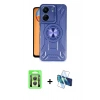 MARSİLYAN™- Redmi 13C Kılıf Nova Yansıma Prime - Siyah 3D Antistatik Seramik Nano Ekran Koruyucu + Raze Metal Kamera Lens - GS