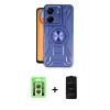 MARSİLYAN™- Redmi 13C Kılıf Nova Yansıma Prime - Siyah 6D Antistatik Mat Seramik Hayalet Nano Ekran Koruyucu + Raze Metal Kamera Lens - GS