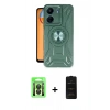 MARSİLYAN™- Redmi 13C Kılıf Nova Yansıma Prime - Siyah 6D Antistatik Mat Seramik Hayalet Nano Ekran Koruyucu + Raze Metal Kamera Lens - SH