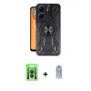 MARSİLYAN™- Redmi 13C Kılıf Nova Yansıma Prime - Siyah Joko Magic 5D Cam + Raze Metal Kamera Lens - SH