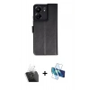 MARSİLYAN™- Redmi 13C Kılıf Siluet Işık Serisi - Siyah 3D Antistatik Cam Ekran Koruyucu + Kamera Lens Koruma Cam - SF
