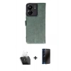 MARSİLYAN™- Redmi 13C Kılıf Siluet Işık Serisi - Siyah 3D Antistatik Hayalet Cam Ekran Koruyucu + Kamera Lens Koruma Cam - SF