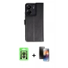 MARSİLYAN™- Redmi 13C Kılıf Siluet Işık Serisi - Siyah 3D Antistatik Mat Seramik Nano Ekran Koruyucu + Raze Metal Kamera Lens - SH