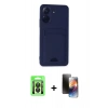 MARSİLYAN™- Redmi 13C Kılıf Vadi Çizgi Prime - Siyah 3D Antistatik Mat Seramik Nano Ekran Koruyucu + Raze Metal Kamera Lens - SH