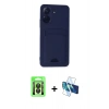 MARSİLYAN™- Redmi 13C Kılıf Vadi Çizgi Prime - Siyah 3D Antistatik Seramik Nano Ekran Koruyucu + Raze Metal Kamera Lens - SH