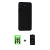 MARSİLYAN™- Redmi 13C Kılıf Vadi Çizgi Prime - Siyah 6D Antistatik Mat Seramik Hayalet Nano Ekran Koruyucu + Raze Metal Kamera Lens - SH