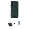 MARSİLYAN™- Redmi 13C Kılıf Vadi Çizgi Prime - Siyah Joko Magic 5D Cam + Şeffaf Kamera Lens Koruma Cam