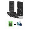 MARSİLYAN™- Redmi 13C Kılıf Vadi Form Prime - Siyah 3D Antistatik Seramik Nano Ekran Koruyucu + Raze Metal Kamera Lens - SH